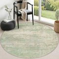 Round Area Rug Living Room: 5 ft Modern Washable Indoor Carpet by FXRHLP