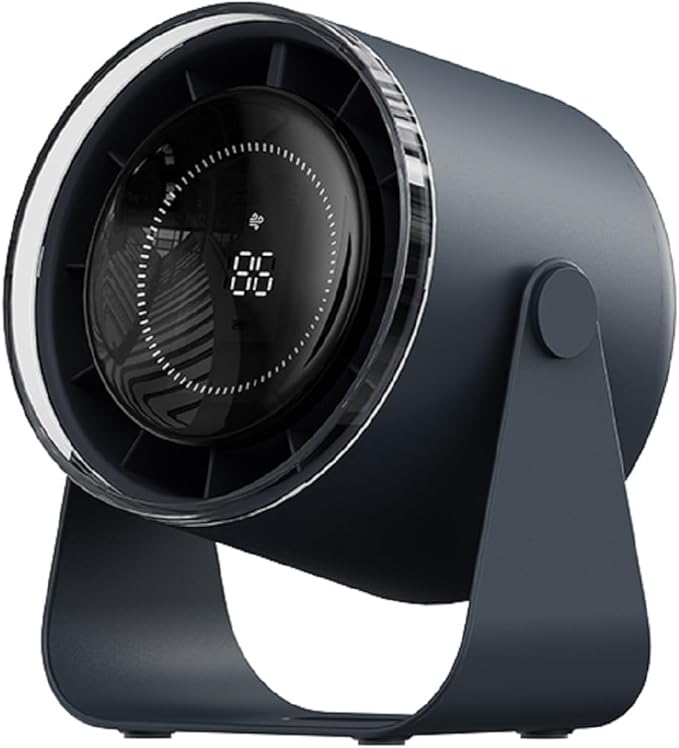 DURBESTER Small Desk Fan, 28dB Ultra-Quiet Desktop Air Circulator with 115° Adjustable Tilt, 100 Speeds, Rechargeable Battery, USB-Powered, Portable for Bedroom, Office, Kitchen, Travel -Bluish Black