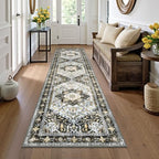 Yamaziot Washable Runner Rug, 2x8 Non-Slip Boho Vintage Hallway Kitchen Rug by Yamaziot
