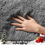 Ophanie Runner Rug for Hallway, 2x6 Washable Non-Slip Fluffy Soft Bedside Rugs 2 Pack, Bedroom Living Room Shaggy Gray Carpet for Kids Girls Boys Dorm Nursery Decor,Grey with Over 99 pcs Pile fibers - Image 2