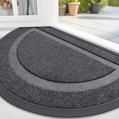 OLANLY Half Circle Front Door Mat Outside 71x23 All-Season Rubber Doormat by OLANLY