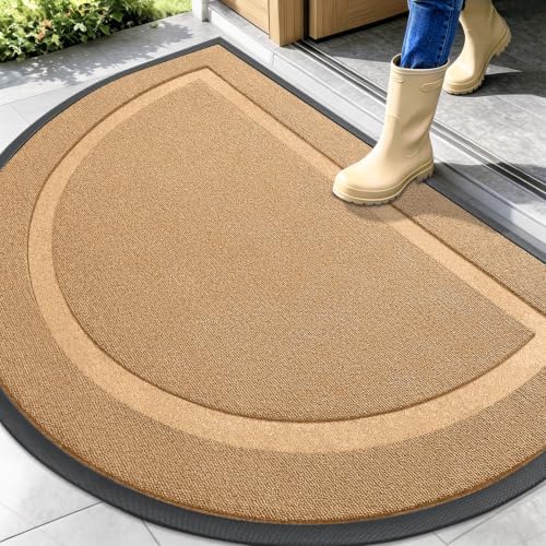 OLANLY Half Circle Front Door Mat Outside 47x32 All-Season Rubber Doormat by OLANLY