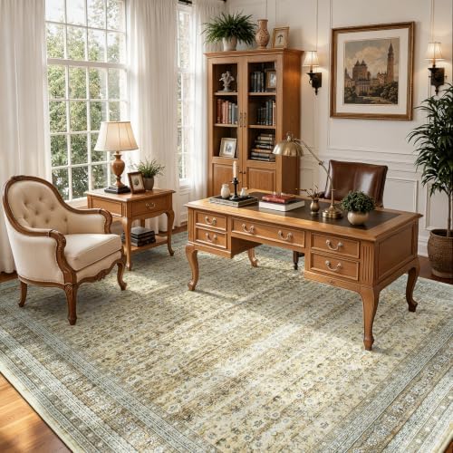 Lofus 9x12 Area Rug for Living Room, Non-Slip Washable Carpet，Beige - Image 6
