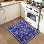 PLHXFR 2x3 Small Entryway Rug: Floral Washable Indoor Soft Carpet Blue - Image 4