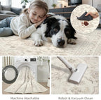 5x7 Area Rugs Living Room: Bedroom Washable Carpet Beige White - Image 6