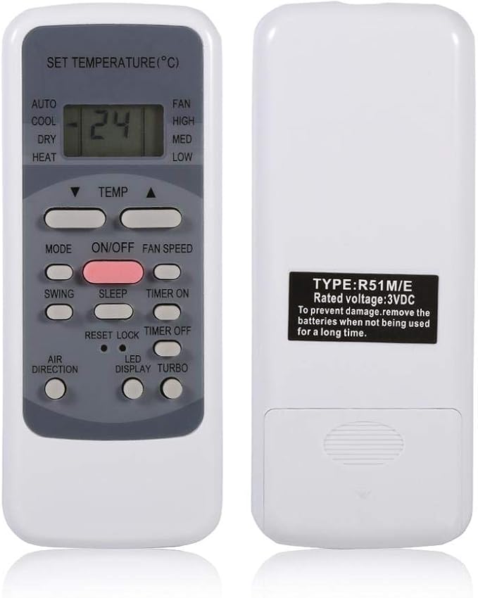 Universal AC Remote Control for R51/E R51/CE R51M/CE R51D/E R51M/BGE R51M/BGE, Air Conditioners with Digital LCD Screen,Multifunctional Codes Remote Control