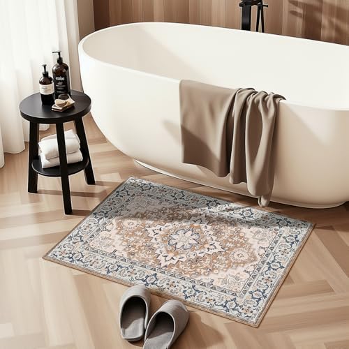 Lofus 2x3 Washable Rug for Entryway Bathroom, Non Slip Kitchen Mats Brown - Image 4