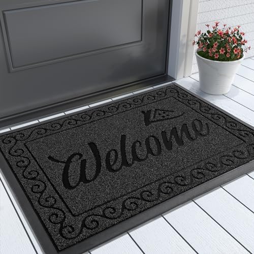 Yimobra Artificial Grass Welcome Mat, 29.5 x 17 in, Black by Yimobra