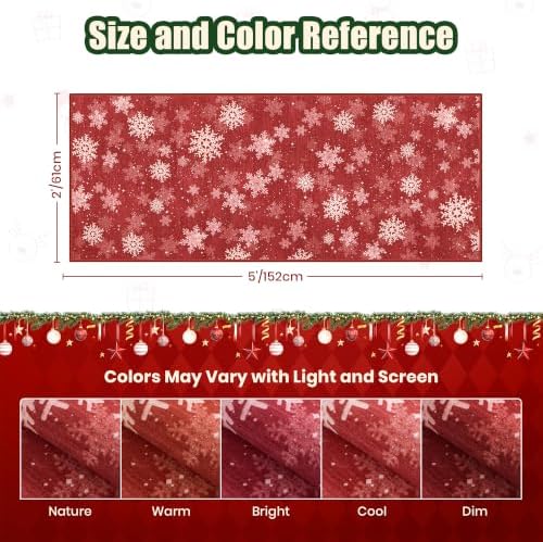 2x5 Christmas Runner Rug for Hallway,Washable Kitchen Rugs,Red - Image 2