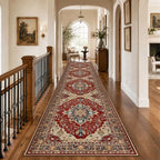 RELEANY Washable Area Rug, Runner 2'6"x12', Red/Blue - Image 2