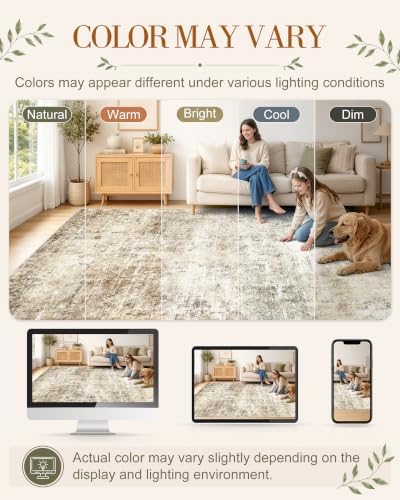 OLANLY 7ft Round Washable Rug, Soft Non Slip Carpet for Bedroom Living Room - Image 2