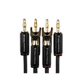 Tributaries Model 4BW Bi-Wire Speaker Cables - Banana to Spade - Hand Assembled in Orlando, Florida - 14AWG & 16AWG (8FT)