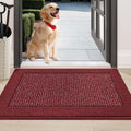 BEQHAUSE Indoor Door Mat 24" x 36", Dirt Trapper Door Mats, Red by BEQHAUSE