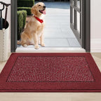 BEQHAUSE Indoor Door Mat 24" x 36", Dirt Trapper Door Mats, Red by BEQHAUSE