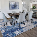 RELEANY Washable 7'x9' Abstract Area Rug for Living Room Blue Gray - Image 2