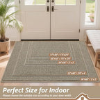 BEQHAUSE Dirt Trapper Door Mat 36" x 60", Non-Slip Washable, Light Beige - Image 2
