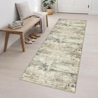 3x10 Washable Runner Rug：Modern Abstract Soft Carpet Ash Brown - Image 3