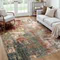 RELEANY Washable Square 7'x7' Area Rug for Living Room Rustic Brown by RELEANY