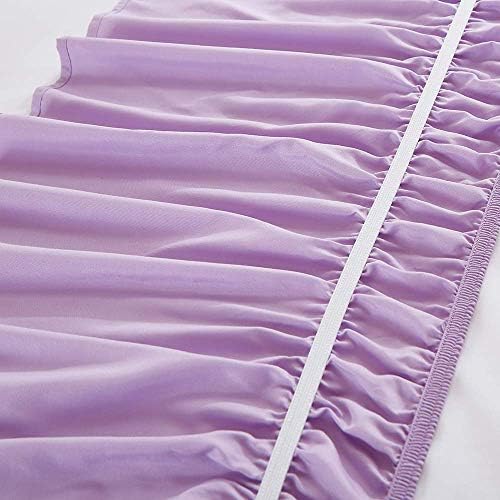 MEILA Wrap Around Bed Skirt for Queen & King Beds, 16" Drop, Light Purple - Image 6