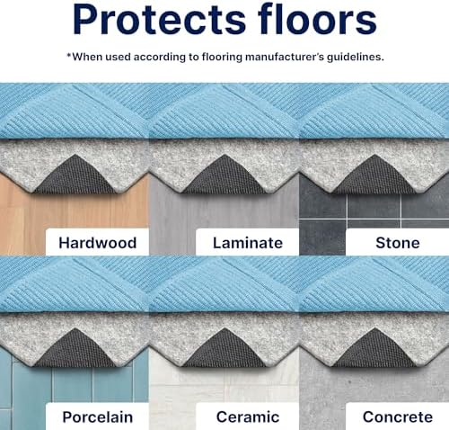 RUGPADUSA - Dual Surface - 2'x12' - 1/8" Thick - Felt + Rubber - Non-Slip Backing Rug Pad - Adds Low-Profile Comfort and Protection - Image 7