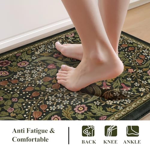 Collive Anti Fatigue Kitchen Runner Mats, Olive Green Sink Rug-24''x59'' - Image 3