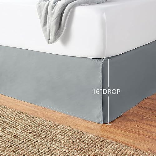 Amazon Basics Lightweight Pleated Bed Skirt, Machine Washable, Wrinkle and Fade Resistant, Queen, Dark Grey - Image 5