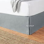 Amazon Basics Lightweight Pleated Bed Skirt, Machine Washable, Wrinkle and Fade Resistant, Queen, Dark Grey - Image 5