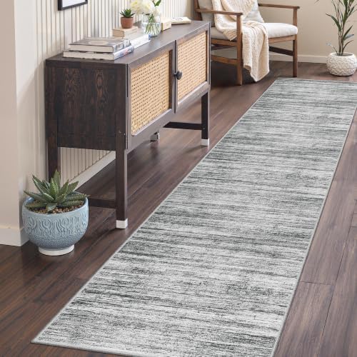 2x8 Runner Rug Non Slip,Washable Hallway Runner Rug,Grey - Image 3