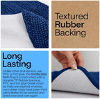 GORILLA GRIP Bath Rug Mat for Bathroom, Absorbent Chenille 24x17 Royal Blue - Image 3