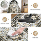 Yamaziot Washable Runner Rug, 2x8 Non-Slip Boho Vintage Hallway Kitchen Rug - Image 5