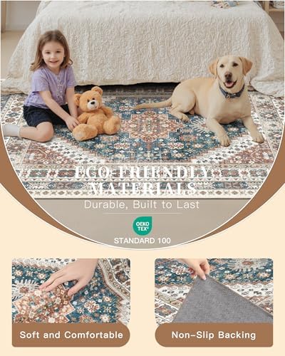 Madane Washable Runner Rugs 2x12 Long for Hallway Kitchen Soft, Navy Blue - Image 6