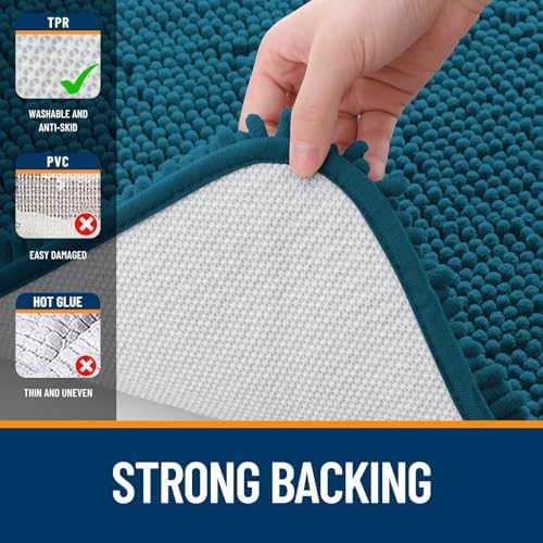 OLANLY Bathroom Runner Rugs 44x24, Extra Soft Absorbent Chenille Bath Rugs - Image 6