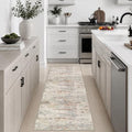 2x5 Washable Runner Rug：Modern Abstract Kitchen Soft Carpet Taupe by FXRHLP