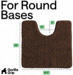 GORILLA GRIP Chenille Bath Rug Mat for Oval Toilet Base, 24x19 Brown - Image 2