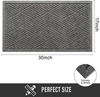 HIYARD Sturdy Front Door Mat, Absorbent Muddy Dirt Resist Welcome Door Mats Outdoor Indoor, Stain and Fade Resistant, Non-Slip Rubber Backing Low Profile Doormat for Entryway, 30×17, Grey - Image 2