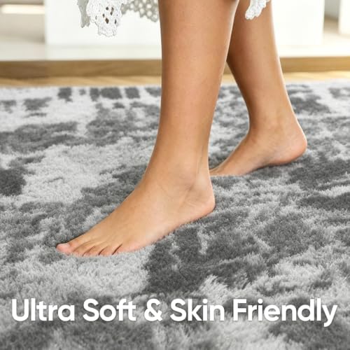 Noahas 2x6 Grey Fluffy Soft Runner Rug Non-Slip for Bedroom Dorm Hallway - Image 5