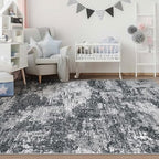 pmtsns Area Rugs 6x9 for Living Room: Washable Rug Modern Abstract Neutral Soft Non-Slip Low-Pile Indoor Carpet for Bedroom Dining Room Playroom Home Office (Black Grey, 6'x9') - Image 6