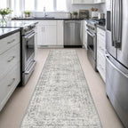 3x14 Washable Runner Rug：Modern Abstract Soft Carpet Black Grey - Image 4