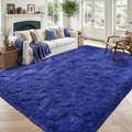 6x9 Large Royal Blue Fluffy Soft Area Rug Non-Slip for Living Room Bedroom by ModernHomeDecor