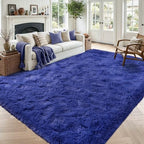 6x9 Large Royal Blue Fluffy Soft Area Rug Non-Slip for Living Room Bedroom by ModernHomeDecor
