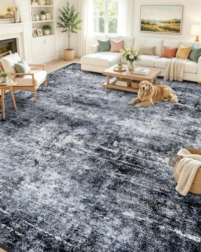 OLANLY 9x12 Washable Area Rug, Soft Non Slip Carpet for Bedroom Living Room by OLANLY
