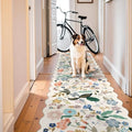 Washable 3x12 Hallway Runner Rug: Soft Floral Scalloped Runners for Entryway Kitchen Nursery Non Slip Bathroom Laundry Floor Mat Water Resistant Light Weight Carpet for Living Room Bedroom(3x12,Cream) by HYHAOYUNLAI