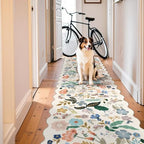 Washable 3x12 Hallway Runner Rug: Soft Floral Scalloped Runners for Entryway Kitchen Nursery Non Slip Bathroom Laundry Floor Mat Water Resistant Light Weight Carpet for Living Room Bedroom(3x12,Cream) by HYHAOYUNLAI
