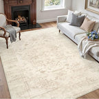 6x9 Area Rugs Living Room: Bedroom Washable Carpet Beige/Brown - Image 3