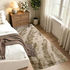 Noahas 2x10 Khaki Fluffy Soft Runner Rug Non-Slip for Bedroom Dorm Hallway - Image 2