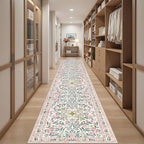 PLHXFR 2.6x14 Washable Runner Rug：Floral Indoor Kitchen Carpet Pink Green - Image 5