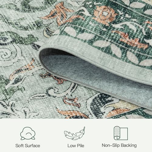 5x7 Area Rugs for Living Room Bedroom, Washable Non-Slip Rug, Sage Green - Image 7