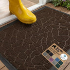 GORILLA GRIP WeatherMAX Door Mat, Indoor Outdoor, 29x17, Dark Brown Pebble by GorillaGrip