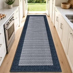 StepRite Kitchen Rugs, Kitchen Mats for Floor, 70"x20" Non-Slip Machine-Washable Kitchen Throw Rug, Navy Blue by Bringcushiontoyourlife