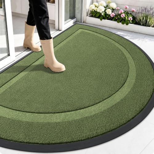 OLANLY Half Circle Front Door Mat Outside 59x34 All-Season Rubber Doormat by OLANLY